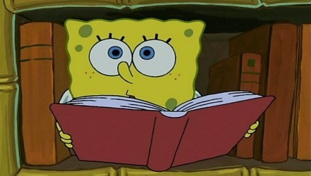 Spongebob Reading Cross Eyed